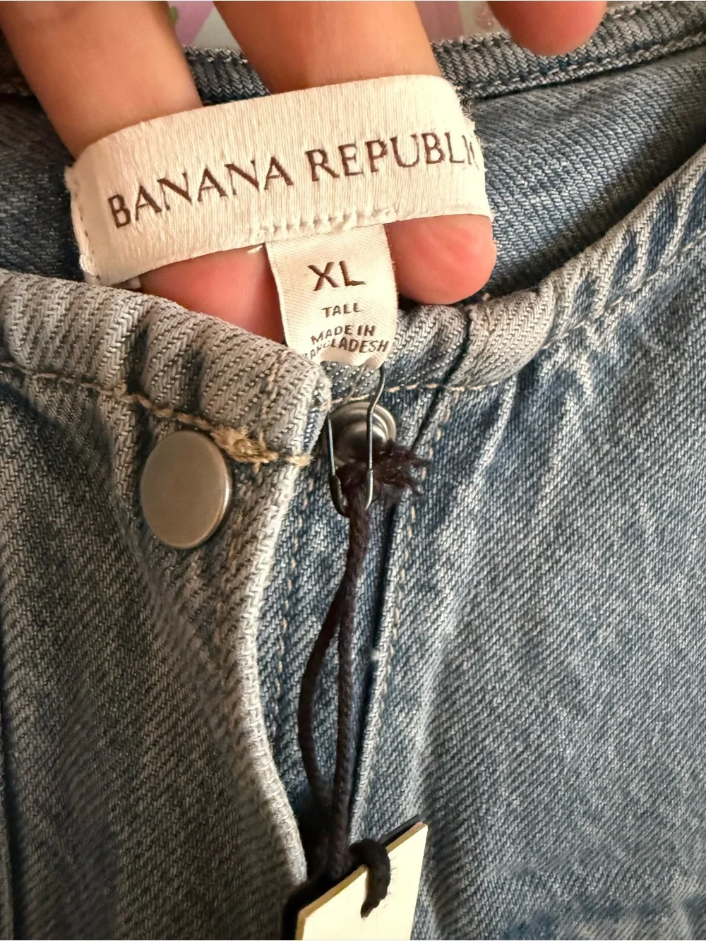 NWT Banana Republic Blue Denim Jumpsuit Size XL Tall
